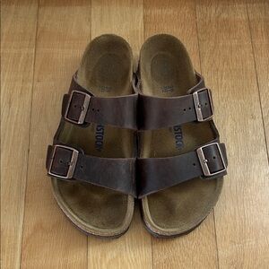 Birkenstock Dark Brown Leather Sandals
